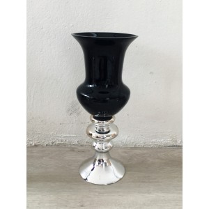 BLACK-SLIVER-H1067-43TLYC - Black Handmade Colour Vase